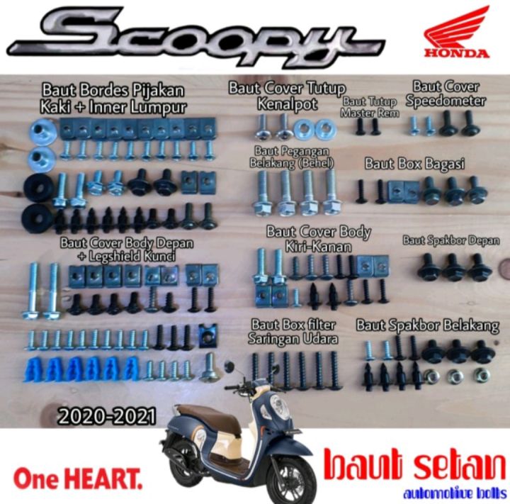 baut lengkap original full set body honda scoopy esp 2020 - 2021/baut ...