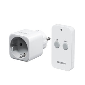 TESSAN ซ็อกเก็ตวิทยุพร้อมรีโมทคอนโทรลช่วง 30.5M ซ็อกเก็ตไร้สายพร้อมเครื่องส่งสัญญาณมือถือปลั๊กควบคุมระยะไกลสําหรับบ้าน