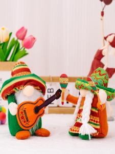 Carnival Decorations Atmosphere Arrangement Music Creative Dwarf Figurine Non-Face Ornament Festival Celebration Supplies