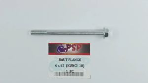 Baut Flange (Kunci 10) 6x85 (Harga 1 PC) - Baud Bolt Ring Topi 6 mm Panjang 85 mm Kunci Kepala 10