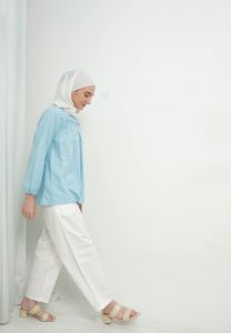 MFMW Tagore Atasan Blouse Biru Tosca