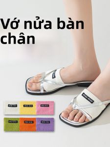JINGCHI | Tất thuyền mỏng mùa hè cho nữ Miu Miу Sandal Half-Palm Invisible Toe Splitting Thin Summer Short Socks Crystal Stream E0072s