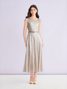 Embroidery Pleated Dress