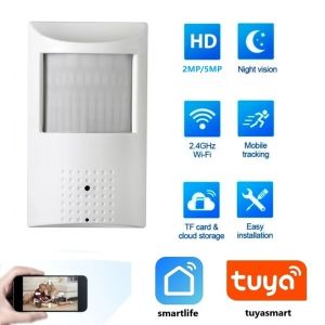 Tuya Smart WiFi IP Camera PIR Style Invisible Indoor Security Monitor Night Vision Audio 2MP 5MP Pin hole Surveillance Tuya APP