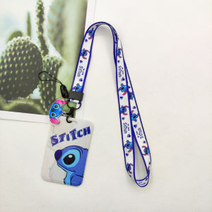 Disney Stitch Card Holder Lanyard Boys ID Credit Card Case Boys Neck Strap Door Card Holder Keychain Accessories Kids Gifts