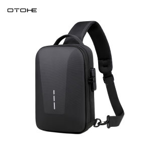 OTOHE Oxford Men Chest Bag Fashion Pouch Bag Travel Shoulder Bag Casual Chest Bag Fashion Shoulder Bag Waterproof Casual Sport Street Bag for College Student