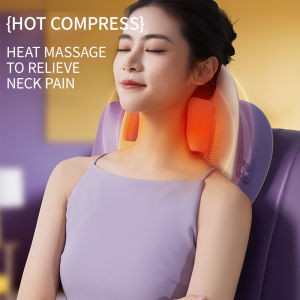 Jinkairui Wireless Neck Shoulder Massager Pillow 6D Kneading Massage with Heat for Back Waist Pain Relief