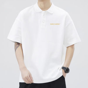 Simple Summer Short Sleeve Mens Polo Shirt Trendy Turn-down Collar T-shirt Standard Fit Youthful Polyester Fiber Casual Wear