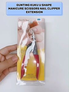Gunting Kuku Extention U Shape Manicure Scissors Nail Clipper Metal