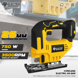 Cordless Jigsaw 3500RPM Electric Saw 45 Degree Cutting Angle Jigsaw Woodworking Tools For Dewalt 20V Battery Pin
