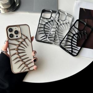 🥰💕COD + FreeShipping🥰💕แฟชั่น InStock 3D ด้านเคสโทรศัพท์ลายก้างปลาสำหรับ Iphone 16 15 14 13 12 11 Pro Max 14 15 16Plus ฝาหลังเคสนิ่มเคลือบอิเล็คโทรเพลทที่สร้างสรรค์