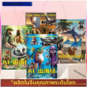 อิตาเลี่ยนสมองสมองสมุดระบายสีอะนิเมะเกม Tung Tung Tung Sahur ระบายสีภาพวาดเครื่องเขียนตลก Tralalelo Stick ตัวเลขของขวัญ