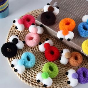 2/10PCS Funny Selling Big Eyes Hair Tie Scrunchie New Cute Female Girl Candy Color High Elasticity Hair Ring Headwear Accessorie