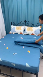 DREAMLUX 1200TC Premium Cotton Bedsheet Set 4IN1 No Comforter Cadar Kartun Corak Soft Breathable K/Q