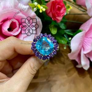 🔥แหวนพลอยแท้ อความาริน อเมทิส พลอยแท้คัดเกรดงานฝีมือ สินค้ามีใบรับประกันดูแล AUFU STORE