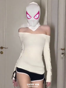 Gewen White Spider-Man Headgear Movable Eyes Luminous Mask Electric Hero Helmet Halloween Cos Wear
