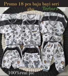 baju bayi laki laki 0 sampai 6 bulan 18 pcs/9 stel