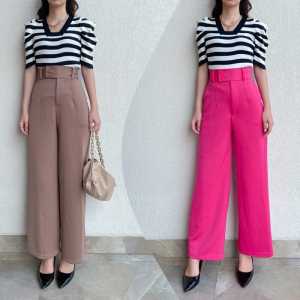 Kulot Highwaist Celana Kulot Kantong samping Bahan Scuba Premium By Adis Fashion