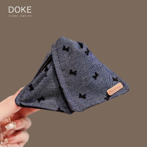 Denim Blue Butterfly Knot Triangle Hair Clip Womens New Style Shell Clip Large Shark Clip Fashionable Hair Accessories