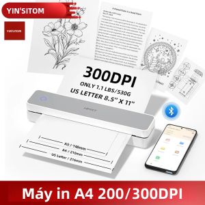 Máy In Mini Không Dây Bluetooth Nhiệt HPRT A4 200/300dpi Máy Sao Chụp Di Động Cầm Tay Để In Giấy Khổ US Letter & A4 Quản Lý Công Việc Cá Nhân
