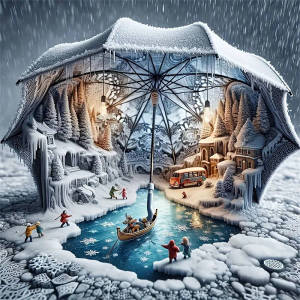 HUACAN 5D Diamond Painting Winter Landscape Umbrella Full Square Round Drill Home Decor Diamond Mosaic