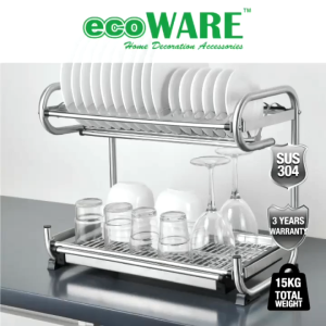 ECOWARE Luxury Stainless Steel 201 & 304 Dish Rack Stand Kitchen / Rak Pinggan Mangkuk Dapur
