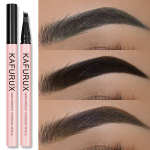 1PC 4 จุดดินสอเขียนคิ้วปากกาแต่งหน้ากันน้ํา Liquid Eyebrow เครื่องสําอางติดทนนาน Fine Sketch Liquid Eye Brow Tatto ดินสอ