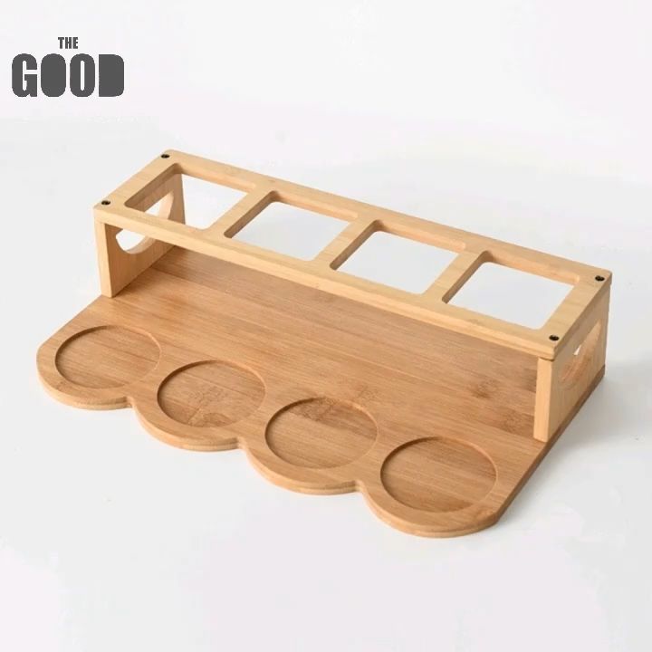 【Buy 1 Take 1】Bamboo Wood Shelf Condiment Wooden Rack Round Square ...