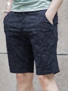 Luxury Dull Pattern Ice Touch Elastic Five-Quarter Pants Mens