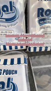 [1 PAK ISI 50 PCS] Standing Pouch Plastik 20x29 transparan 1000gram / snack klip ziplock seal biasa seal lebar
