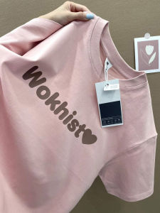 Áo Thun Tay Ngắn Phong Cách Mỹ Cổ Điển Pure Cotton Màu Hồng Dành Cho Nữ Mùa Hè 2024 Áo Thun Dáng Rộng Phong Cách HongKong Bán Chạy Nhất