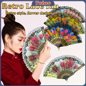 Talao Lace Silk Folding Fan Dance Fan Portable Folding Gifts Fans