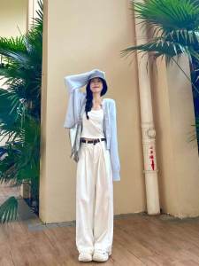 Soft Cozy Light Blue Knitted Open Cardigan Womens Autumn New Style Simple Match Short Top Coat Korean Version Button Design