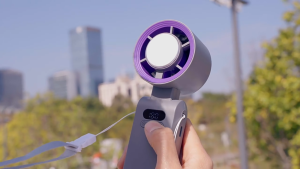 TMS Portable Handheld Fan 199-Speed Foldable Cooling Fan Cold Compress Strong Wind 4000mAh Rechargeable Fan for Outdoor Travel & Daily Use