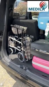 Wheelchair with High Backrest for Adults and Children - Aluminum, Model 9003