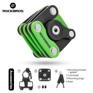 RockBros | ROCKBROS Bike Lock With Keys Bicycle Lock High-Security Anti-Theft Portable Cycling Chain Lock With Mount Bracket Accessories