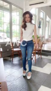 Celana Skinny Jeans Sobek - Celana Jeans Ripped Denim - Celana Fashion Wanita