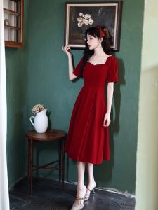 Elegant Midi Dress Maidsmaid Dress French Style Little Dress Daily Wear Wedding Reception Slimming Ball Womens Style