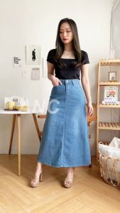 (TERKINI) Skirt Long Hijab - Rok Panjang Hijaber Gamis - Rok Jeans Small Jumbo - Rok Panjang Muslim Terlaris