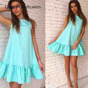 Váy Mini Bãi Biển Thường Ngày Thời Trang Mới 2020 Váy Nữ Cổ Tròn Không Tay Dài Ngắn Không Có Kiểu Dáng Váy Ngắn