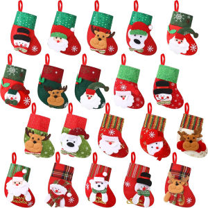 Christmas Decoration Santa Claus Stockings Snowman Elk Hanging Xmas Tree Ornaments for Home New Year Navidad 2026 Candy Gift Bag