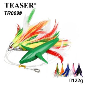 เหยื่อตกปลา TEASER TR009 122 กรัม เหยื่อตกปลาทะเลน้ำลึก รูปนกทะเล พร้อมขนนกสำหรับลากจูงปลาใหญ่ ตกปลาทูน่า พร้อมตะขอ