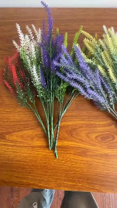 12Pcs Bunga Lavender Plastik Kecil / Bunga Artificial 5 Cabang / Bunga Dekorasi