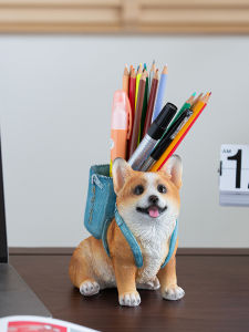 Creative Dog Pen Holder Office Stationery Storage Organizer Desktop Decoration Accessories for Boys Girls Students And Children