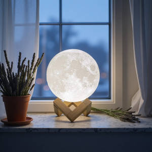 3D Print Battery Powered Moon Lamp LED Night Light Creative Touch Switch Moon Light For Bedroom Decoration Birthday Gift 6cm 8cm