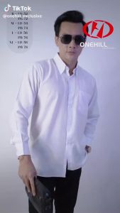 Kemeja Polos Formal Pria Putih Lengan Panjang Onehill/Deanhilt
