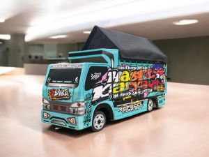 HASIL KARYA Miniatur Truk Oleng Mainan Anak Murah Gratis Lampu Terpal Ful Variasi Non Remote Control