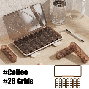 1Pcs Weekly Pill Organizer 3/4 Times a Day Pill Box 7 Day Large Travel Pill Case with 21/28 Compartment to Hold Medicine