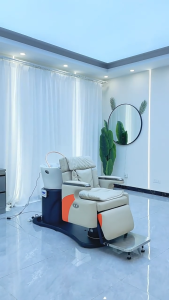 เตียงสระผม 2in1 เตียงสระ เก้าอี้ตัดผม ร้านเสริมสวย ดีไซน์ทันสมัย ควบคุมด้วยระบบไฟฟ้า ตัวเดียวใช้งานได้2ฟังก์ชัน โช๊คระบบไฟฟ้า ปรับเอนนอนได้ ร้านเสริมสวย Shampoo Bed