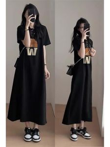 Slimming Loose Fitting Dress Black 100% Cotton